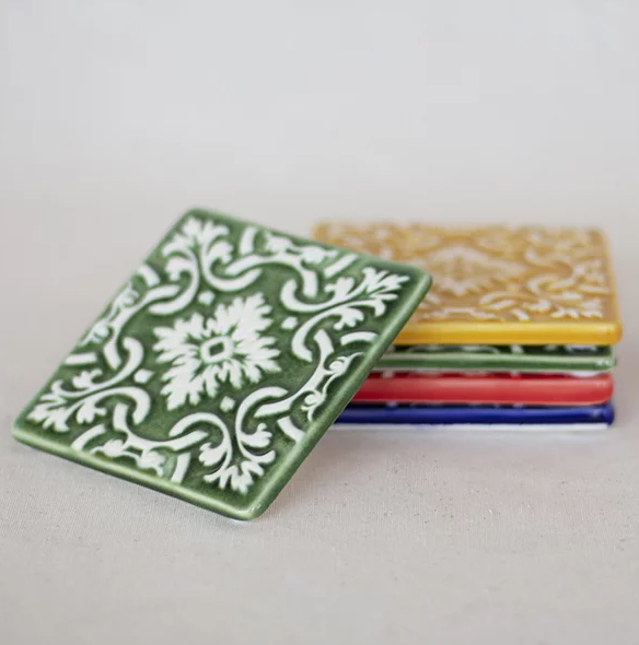 Bases de Copos AZULEJO – Conjunto de 2